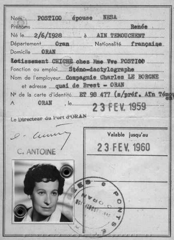 CARTE DE CIRCULATION PORT POUR CIE CHARLES LE BORGNE.JPG